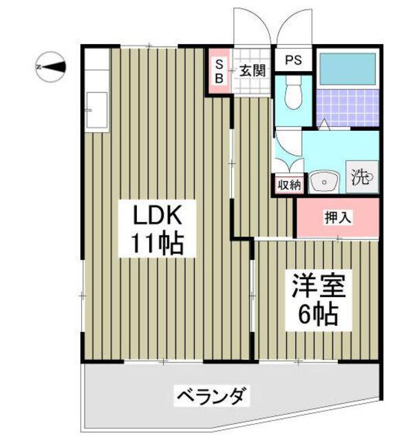 コーポ・マリリ(1LDK/1階)の間取り写真