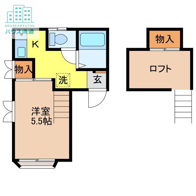デュークハウス(1K/2階)の間取り写真