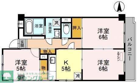 ハーヴェスト高洲(3K/3階)の間取り写真