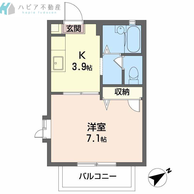 ジュネス望(1K/2階)の間取り写真