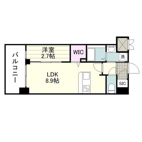 SーRESIDENCE小松原AFFORD(1LDK/9階)の間取り写真