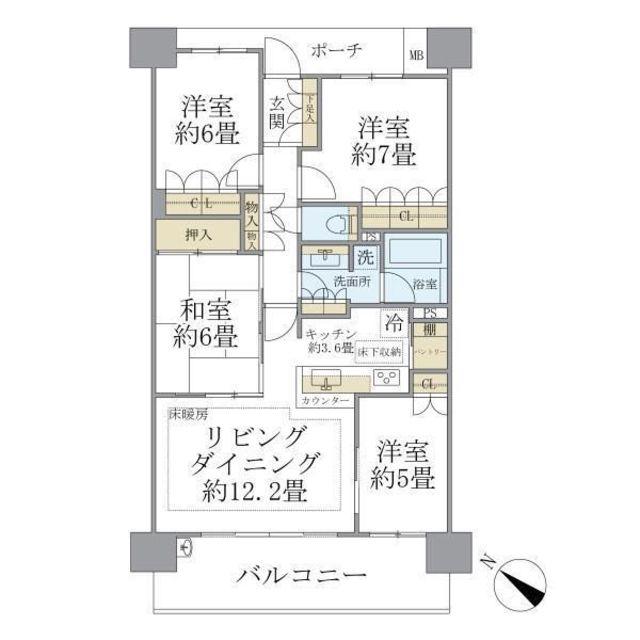 BRILLIA多摩センター(4LDK/15階)の間取り写真