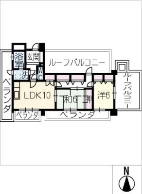 ルネッサンス長浦(2LDK/5階)の間取り写真