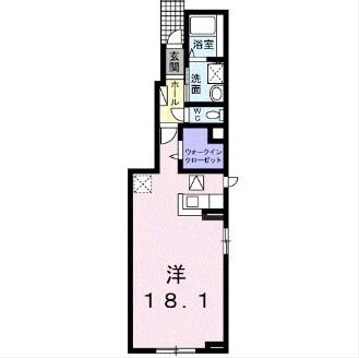 FEELFINE KONAKANOI(ワンルーム/1階)の間取り写真