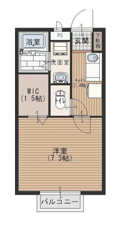サンフラット(1K/2階)の間取り写真