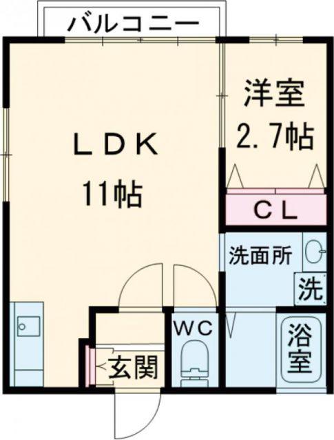 COURT MATSU(1LDK/2階)の間取り写真