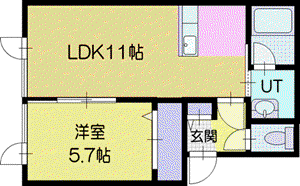クリスタルハート(1LDK/2階)の間取り写真