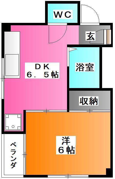 エリー・マンション(1DK/3階)の間取り写真
