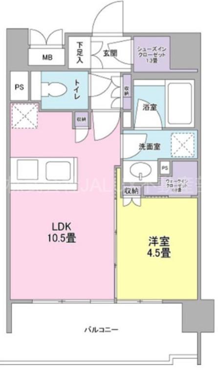 クローバー神田紺屋町(1LDK/3階)の間取り写真