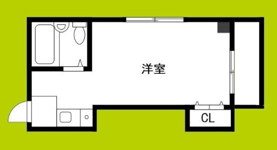コスミック(ワンルーム/2階)の間取り写真