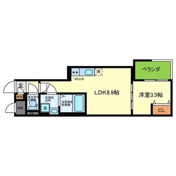 D PORTA CEREZO(1LDK/3階)の間取り写真