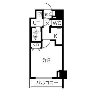 フェルクルールスクエア日暮里(1K/3階)の間取り写真