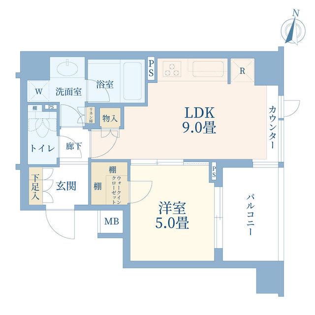 パークホームズ三軒茶屋アーバンレジデンス(1LDK/9階)の間取り写真