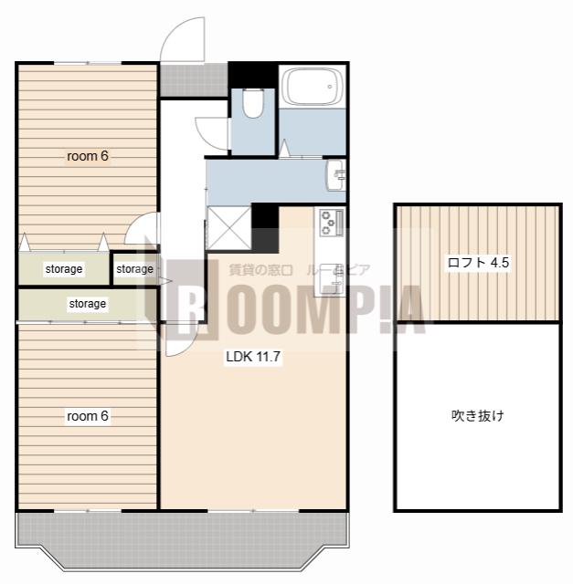 F・BLOOM I(2LDK/4階)の間取り写真
