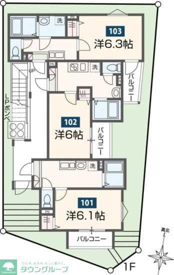 MELDIA上溝III(1K/3階)の間取り写真