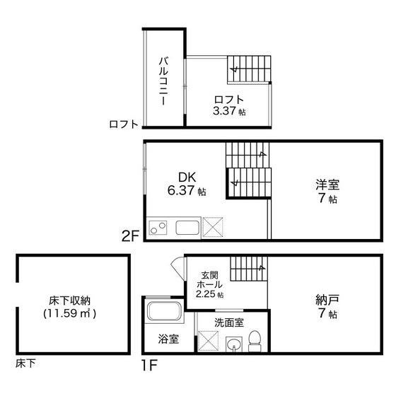 DADA CUBE03(1DK/1階)の間取り写真