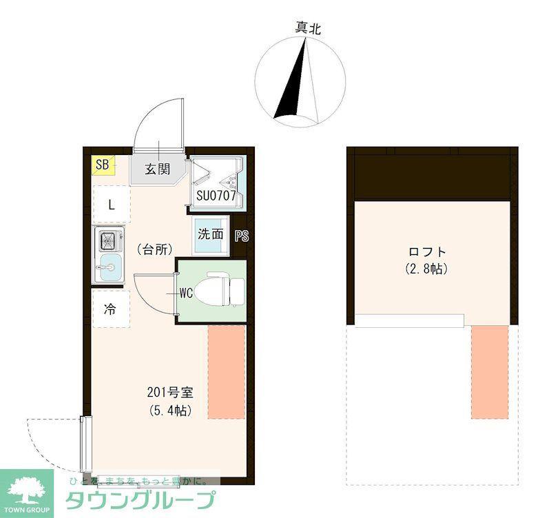 カーサ エスト 小岩(ワンルーム/2階)の間取り写真