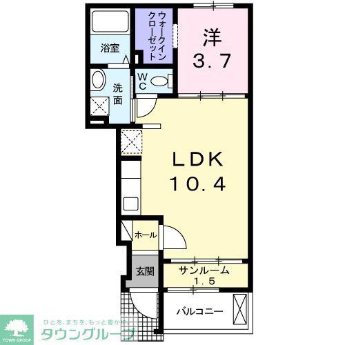 ラ・メゾン(1LDK/1階)の間取り写真
