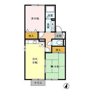ファミール二池(2DK/1階)の間取り写真