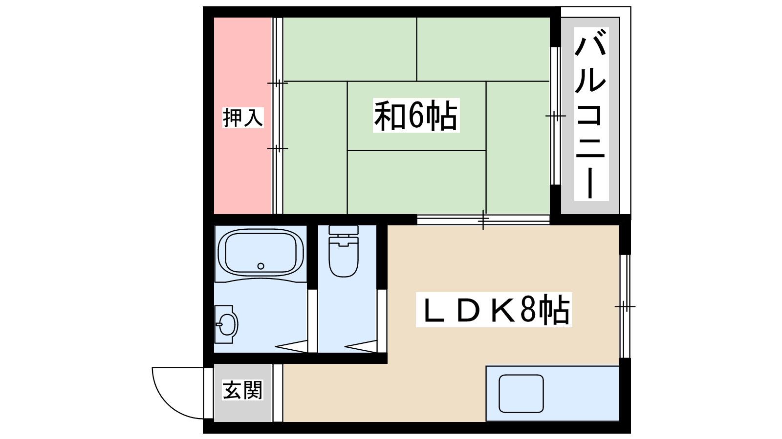ストロング第1新大阪(1LDK/2階)の間取り写真