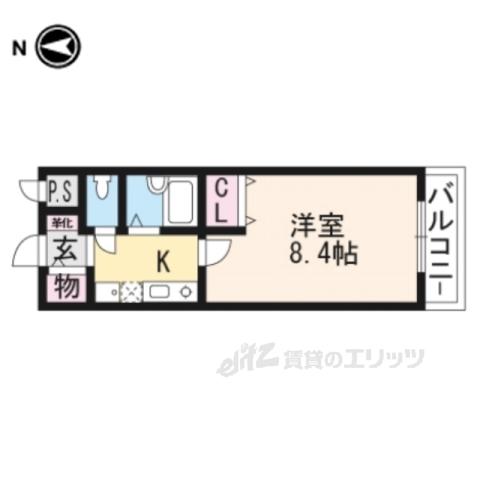 KYOマンション(1K/2階)の間取り写真