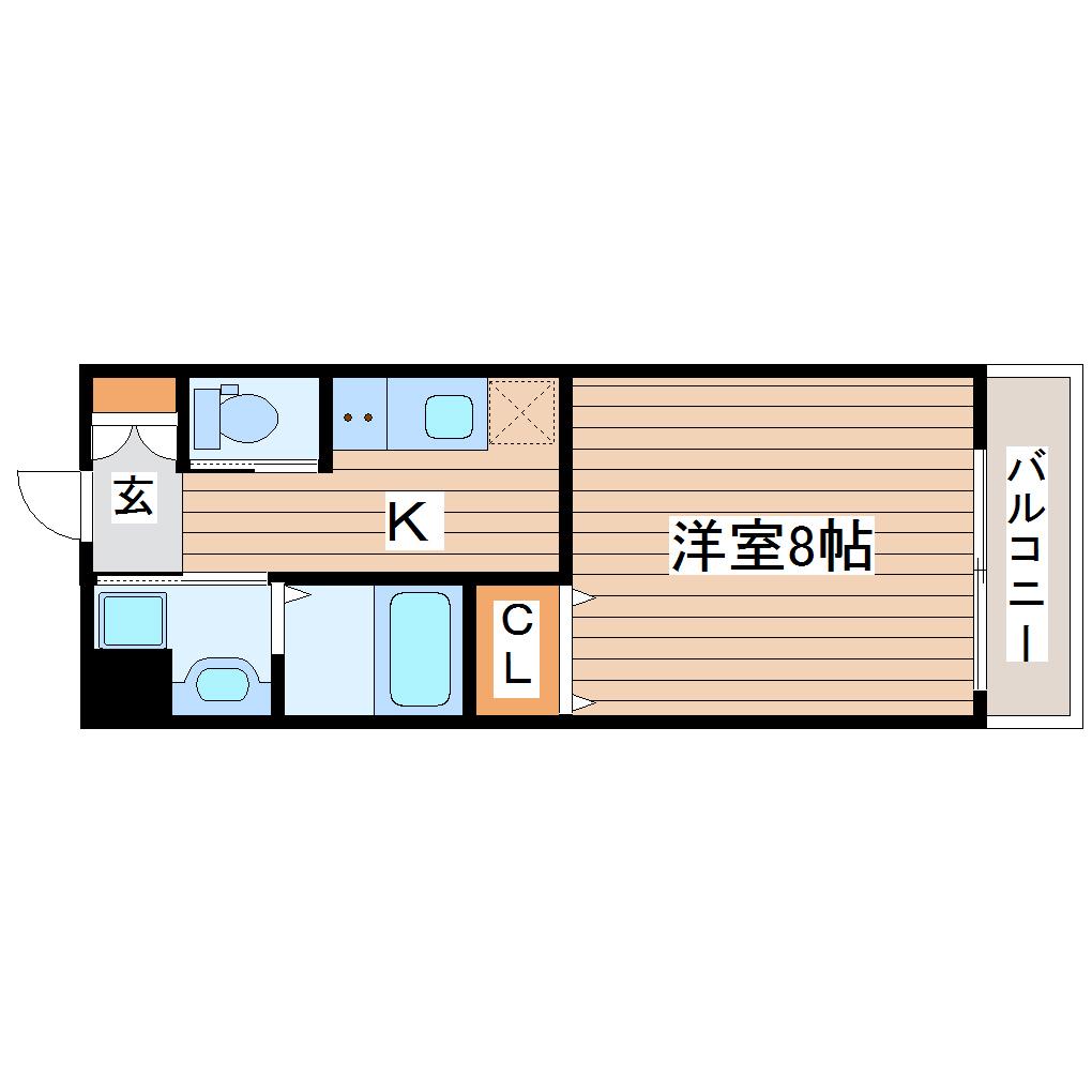 プラチナスイート西公園駅サウス GARDEN(1K/3階)の間取り写真