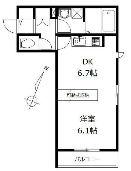 クレセール南青山(1DK/3階)の間取り写真