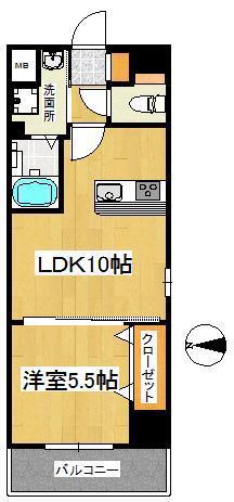 AT.イースト(1LDK/3階)の間取り写真