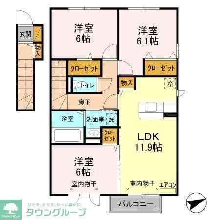 アイビー(3LDK/2階)の間取り写真