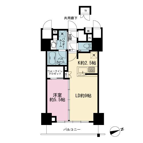 ダイレクトタワー池袋要町(1LDK/13階)の間取り写真