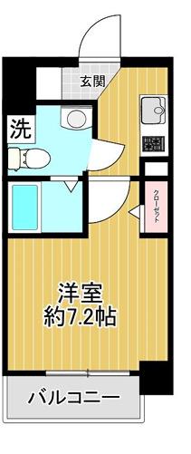 リヴィアス ナンバ ルーチェ(1K/6階)の間取り写真