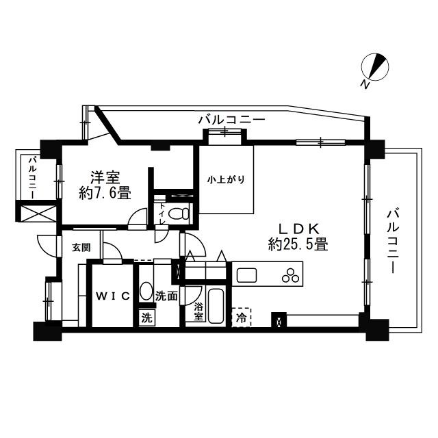 フォルム上用賀馬事公苑(1LDK/3階)の間取り写真