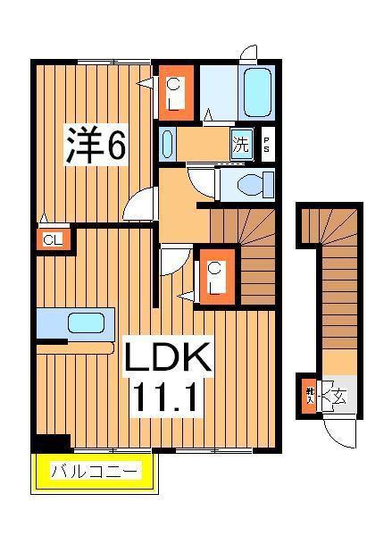 ルミエール豊四季Ⅰ(1LDK/2階)の間取り写真