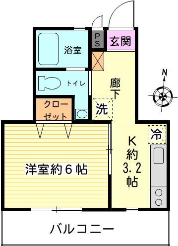 メゾン内藤(1K/3階)の間取り写真