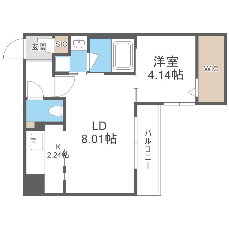 レヴォ水車町(1LDK/3階)の間取り写真