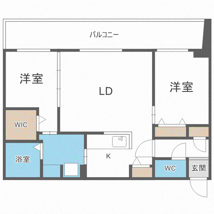 コローレ南9条(2LDK/3階)の間取り写真