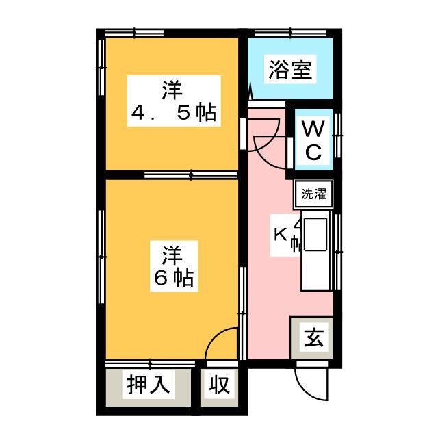 コーポ塚田(2K/2階)の間取り写真