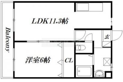 MSドリームVIII(1LDK/1階)の間取り写真