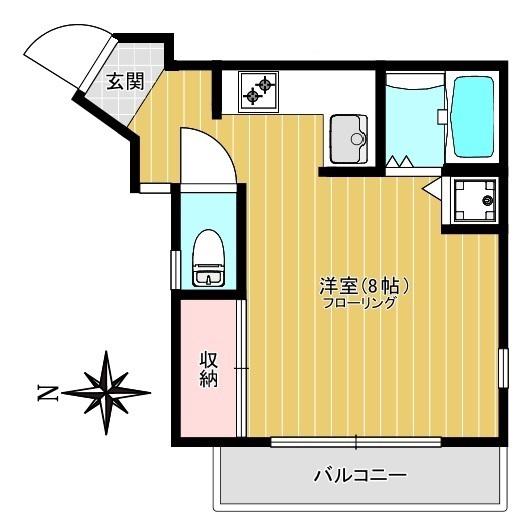 シィックル美和(ワンルーム/3階)の間取り写真