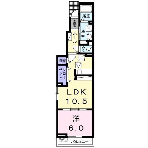 ラフォレスタコモド(1LDK/1階)の間取り写真