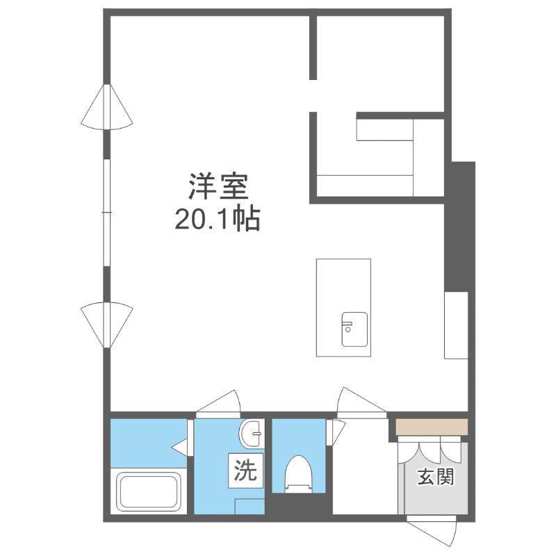 ピオネロ月寒(1LDK/4階)の間取り写真