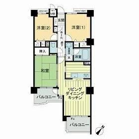 ライオンズマンション庄内緑地(3LDK/3階)の間取り写真