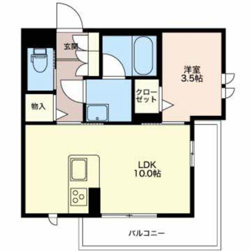 ヴェルデ磯部(1LDK/1階)の間取り写真