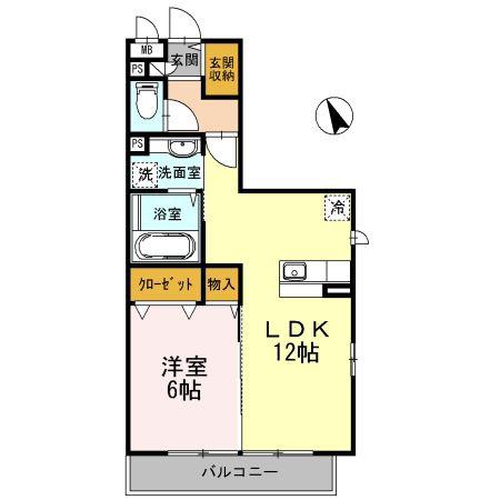 グランドソレイユ(1LDK/3階)の間取り写真