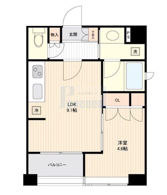 アビテ目白(1LDK/6階)の間取り写真