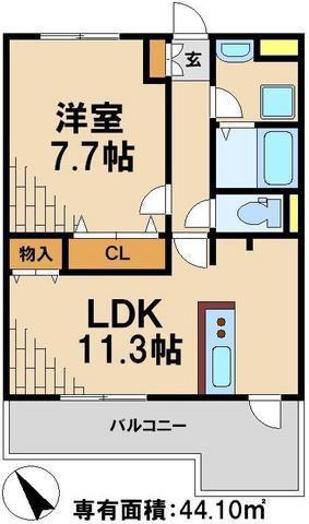 サンウィッシュ(1LDK/2階)の間取り写真