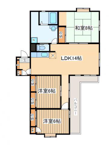 エフマンション(3LDK/2階)の間取り写真