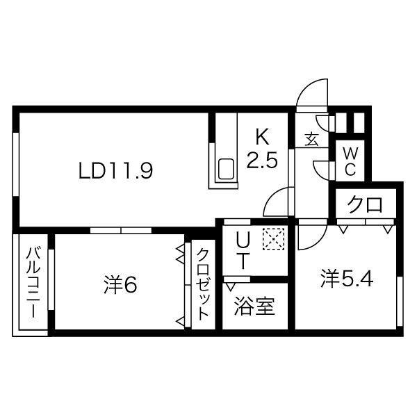 GRAN FELIZ N19(2LDK/2階)の間取り写真