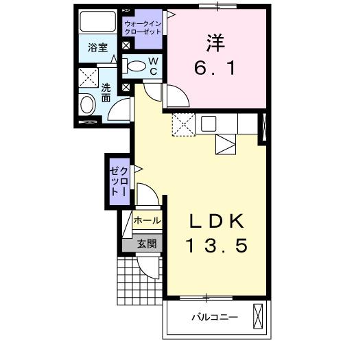 プロムナード(1LDK/1階)の間取り写真