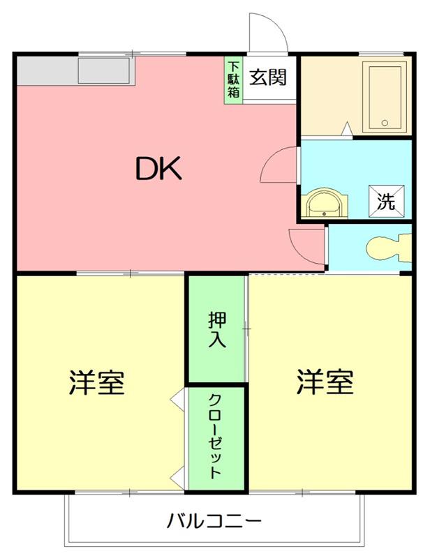 ライフ湘南(2LDK/2階)の間取り写真